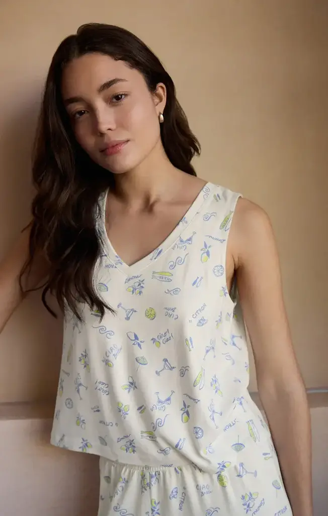 Z SUPPLY LOUNGE CIAO BELLA SILKY JERSEY TANK