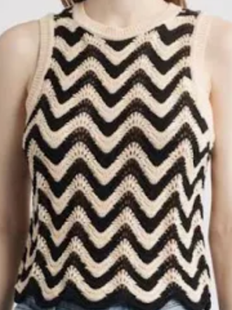 525 AMERICA KAYLA CHEVRON SCALLOP TRIM TANK