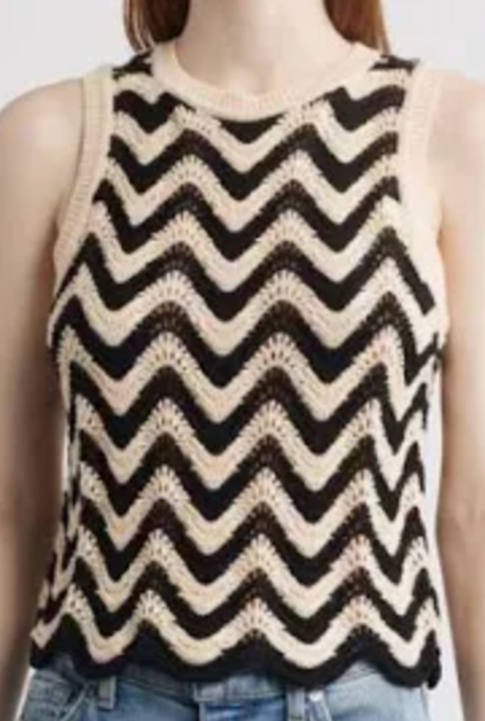 525 AMERICA KAYLA CHEVRON SCALLOP TRIM TANK
