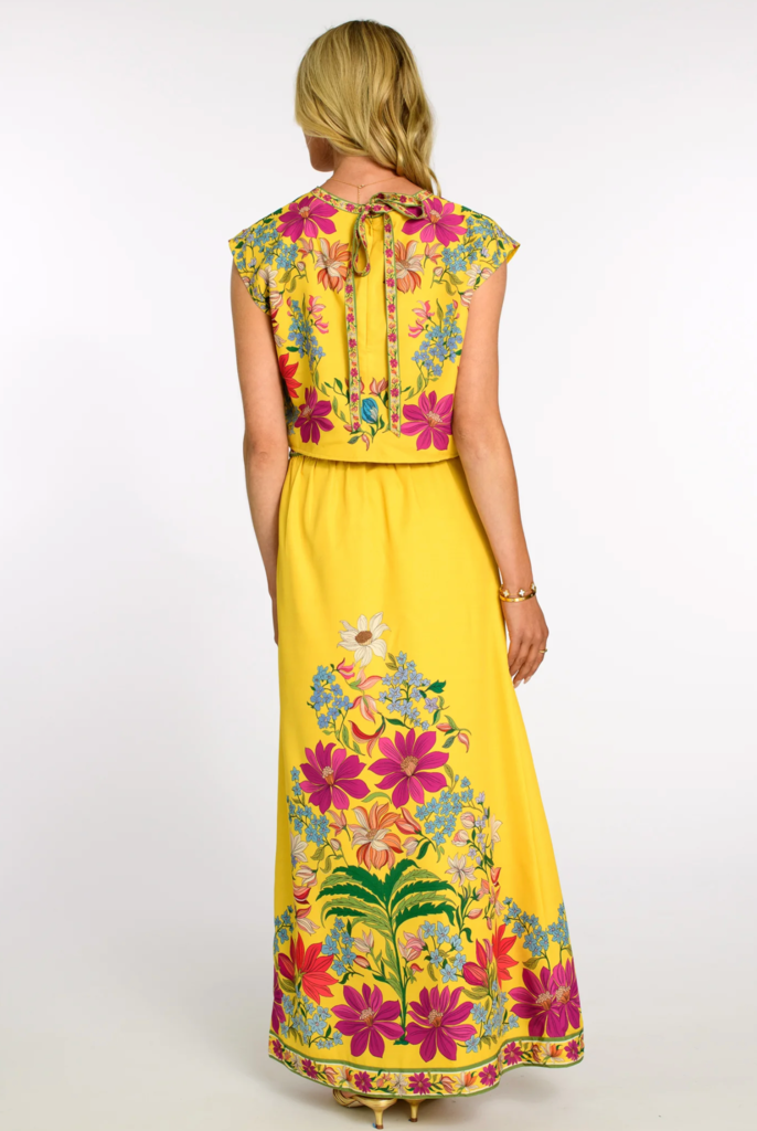 ELIZABETH JAMES JACKIE TOP IN TAPESTRY YELLOW