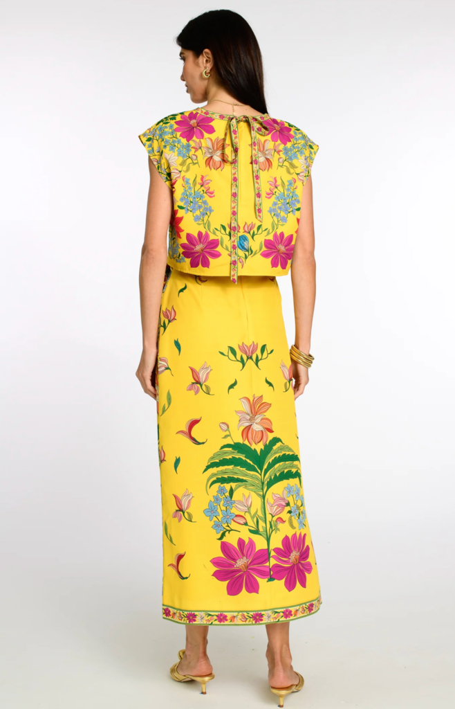 ELIZABETH JAMES WINNIFRED SKIRT IN TAPESTRY YELLOW