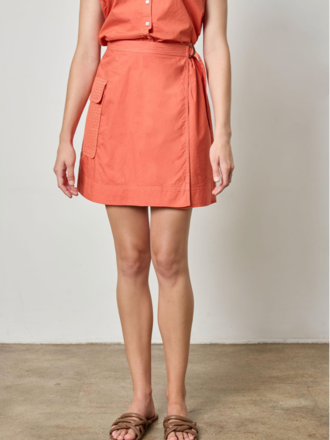 EYELET POCKET WRAP SKIRT