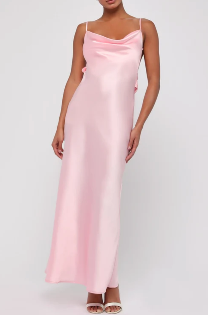LULUS PANDORA FLOWER BACK MAXI DRESS