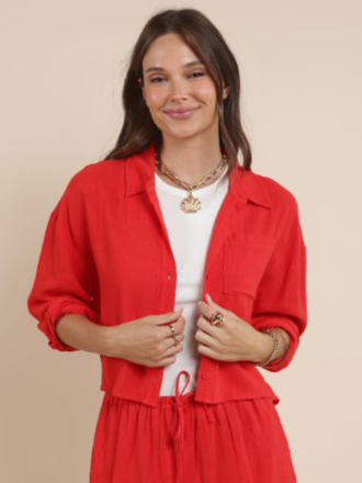 SADIE&SAGE SUGARLOAF LOOSE BUTTON UP SHIRT