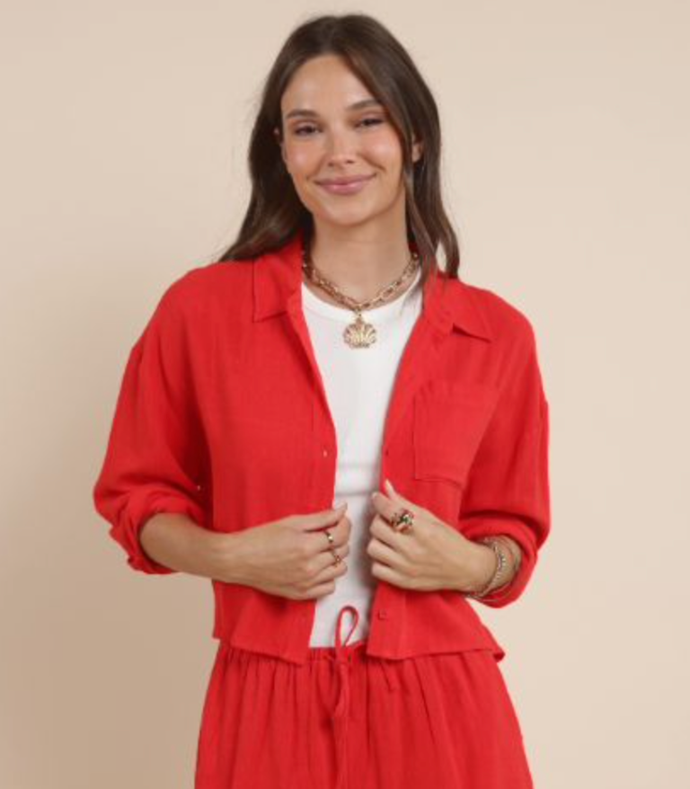 SADIE&SAGE SUGARLOAF LOOSE BUTTON UP SHIRT