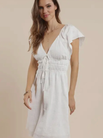 SAGE THE LABEL SALT AIR TEXTURED GAUZE MINI DRESS