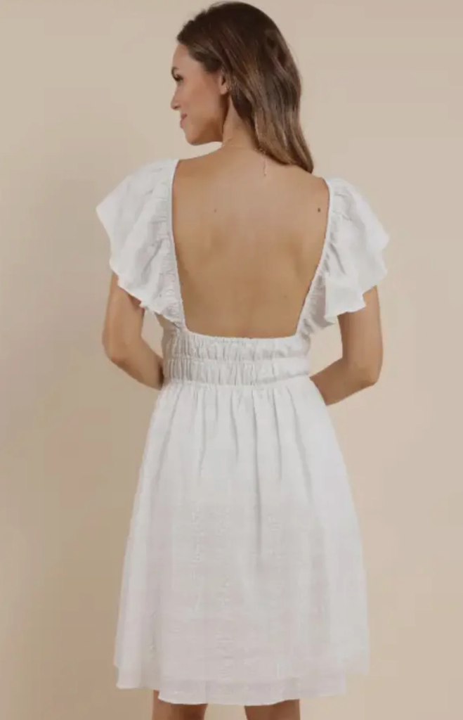 SAGE THE LABEL SALT AIR TEXTURED GAUZE MINI DRESS