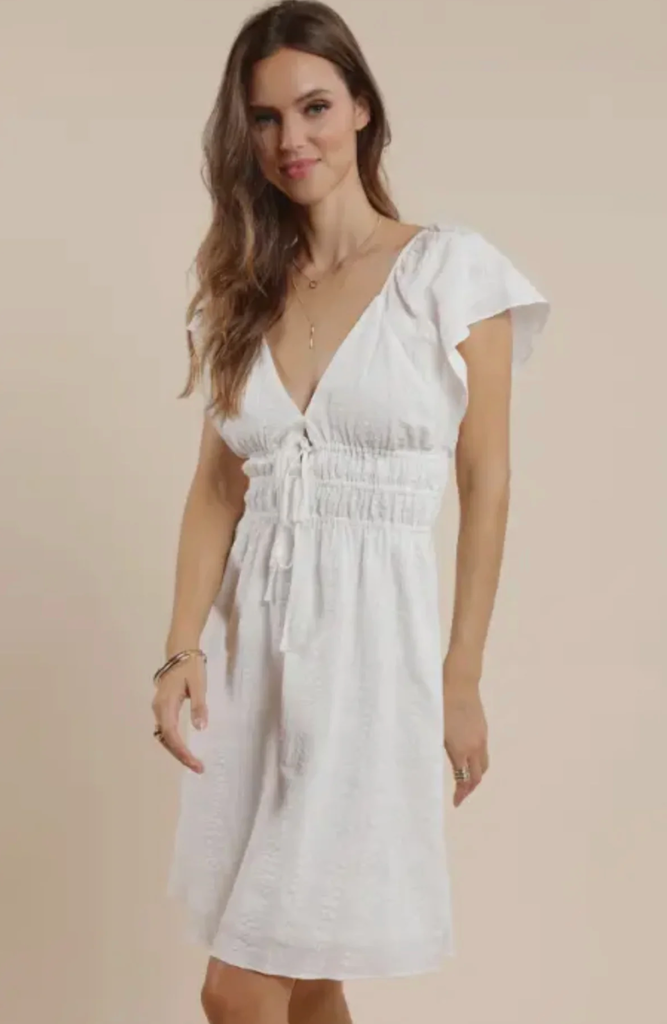 SAGE THE LABEL SALT AIR TEXTURED GAUZE MINI DRESS