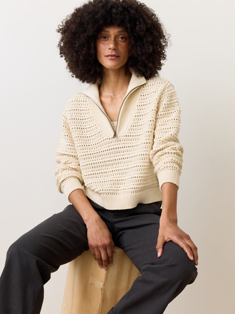 MARINE LAYER Montecito Quarter Zip Sweater