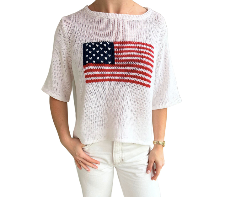 WOODENSHIPS FLAG HALF SLEEVE TOP