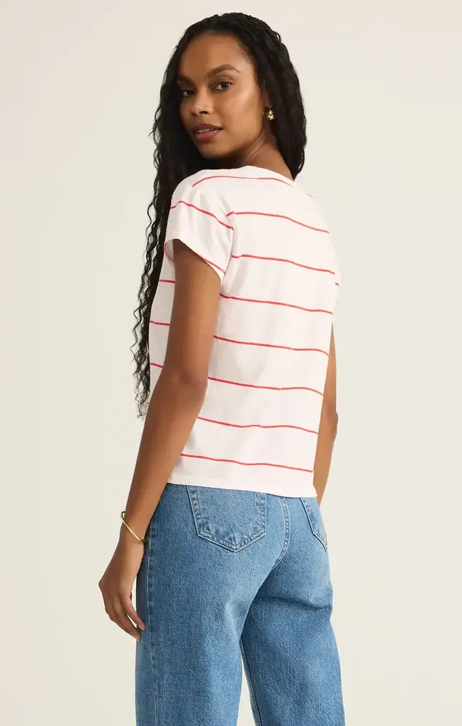 Z SUPPLY STRIPED MODERN V-NECK TEE