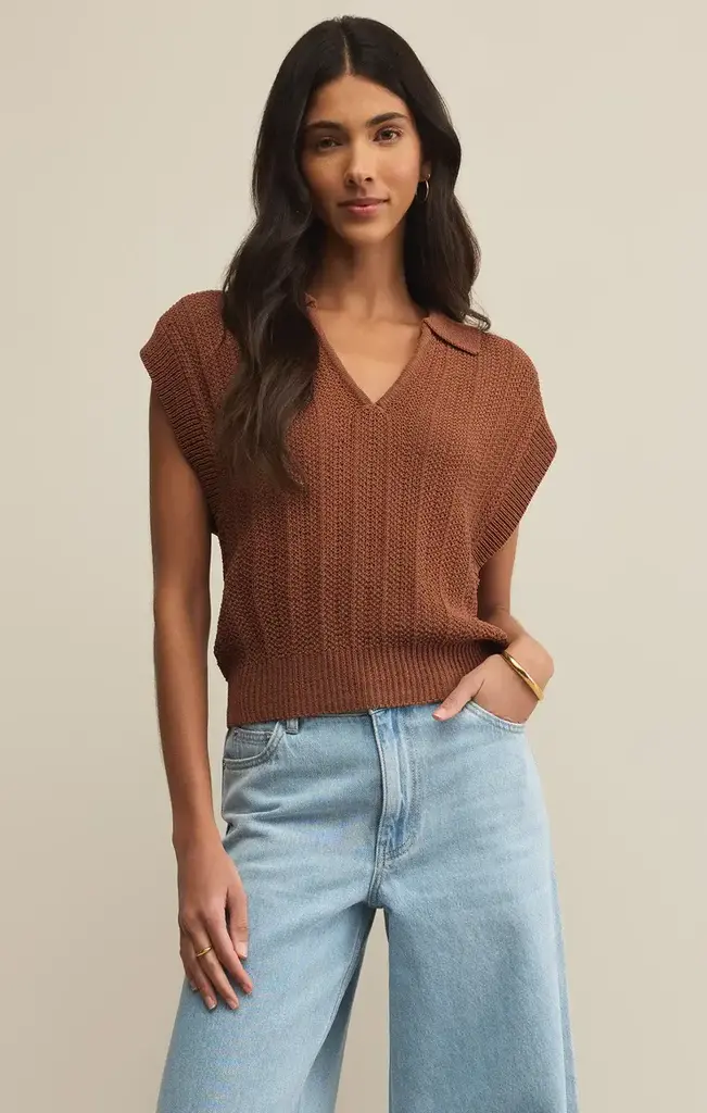 Z SUPPLY LAUDEN CROCHET POLO TOP