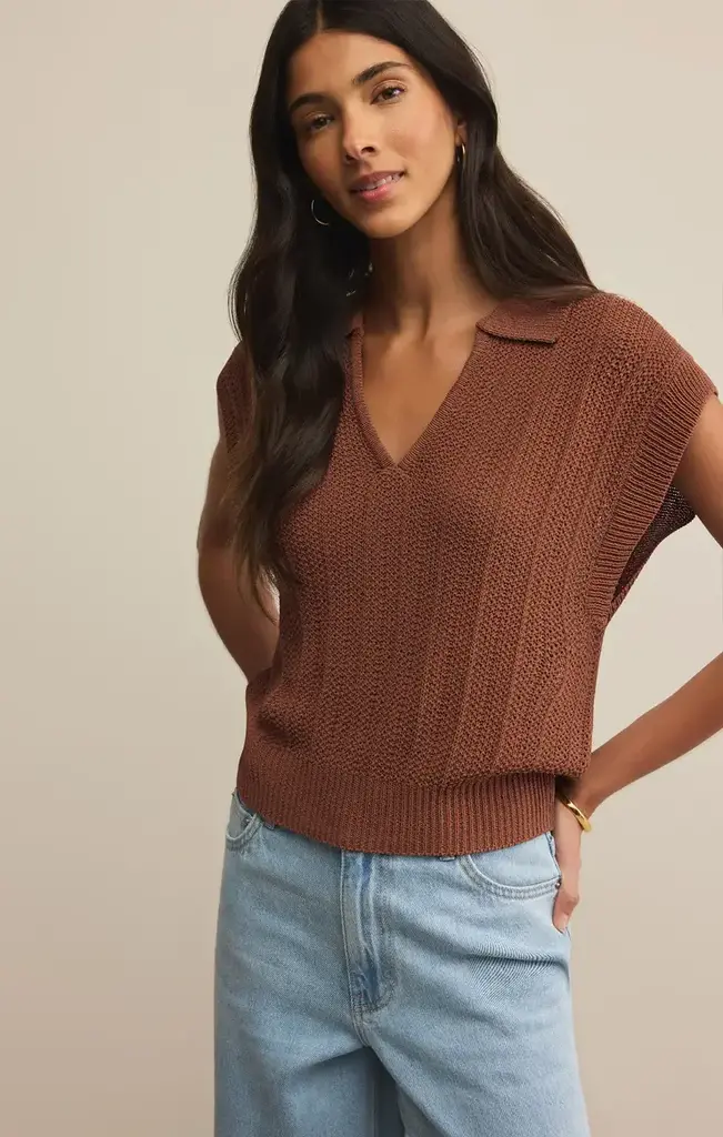 Z SUPPLY LAUDEN CROCHET POLO TOP