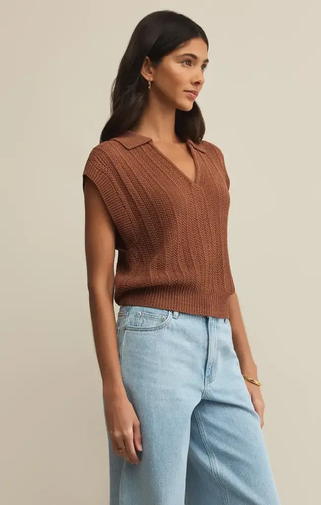 Z SUPPLY LAUDEN CROCHET POLO TOP