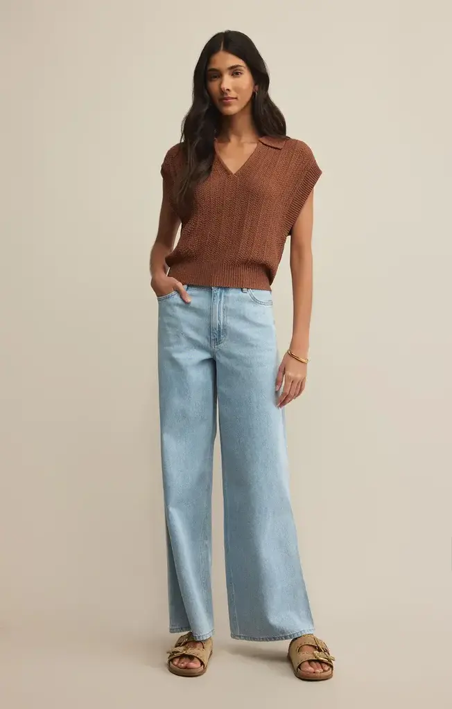 Z SUPPLY LAUDEN CROCHET POLO TOP