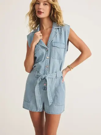 Z SUPPLY DASH LUXE SOFT DENIM ROMPER
