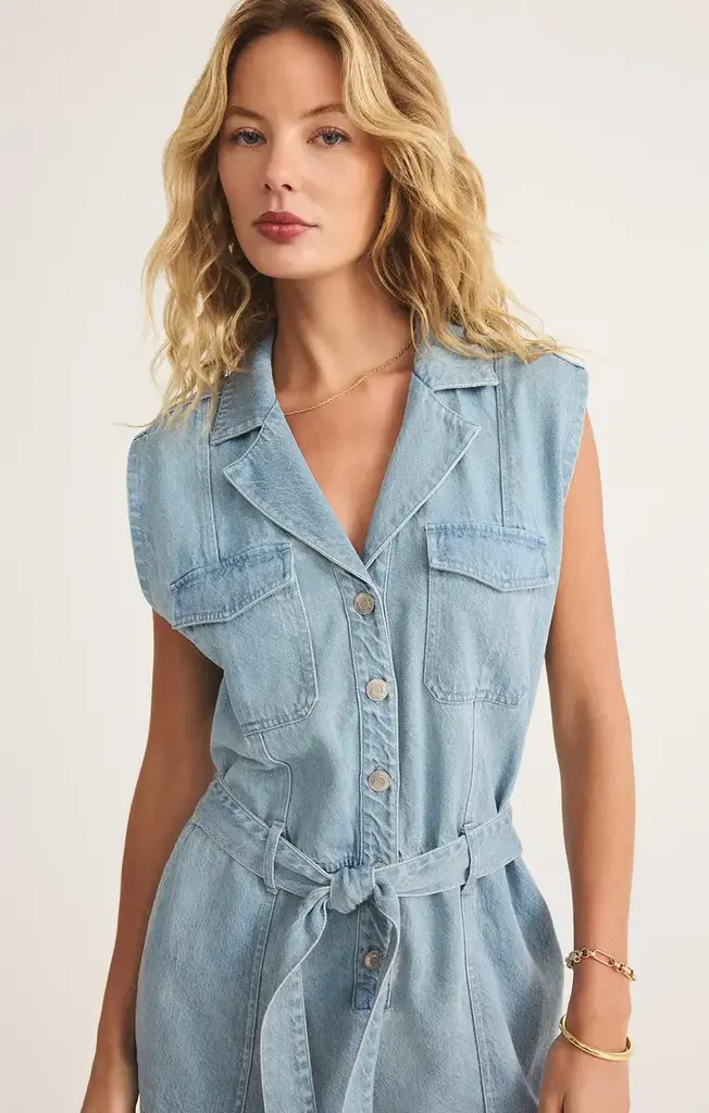 Z SUPPLY DASH LUXE SOFT DENIM ROMPER