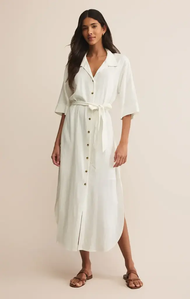 Z SUPPLY BRISE LINEN SHIRT DRESS