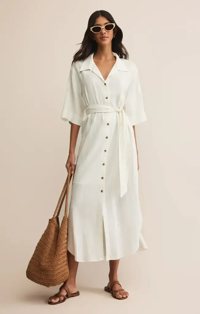Z SUPPLY BRISE LINEN SHIRT DRESS