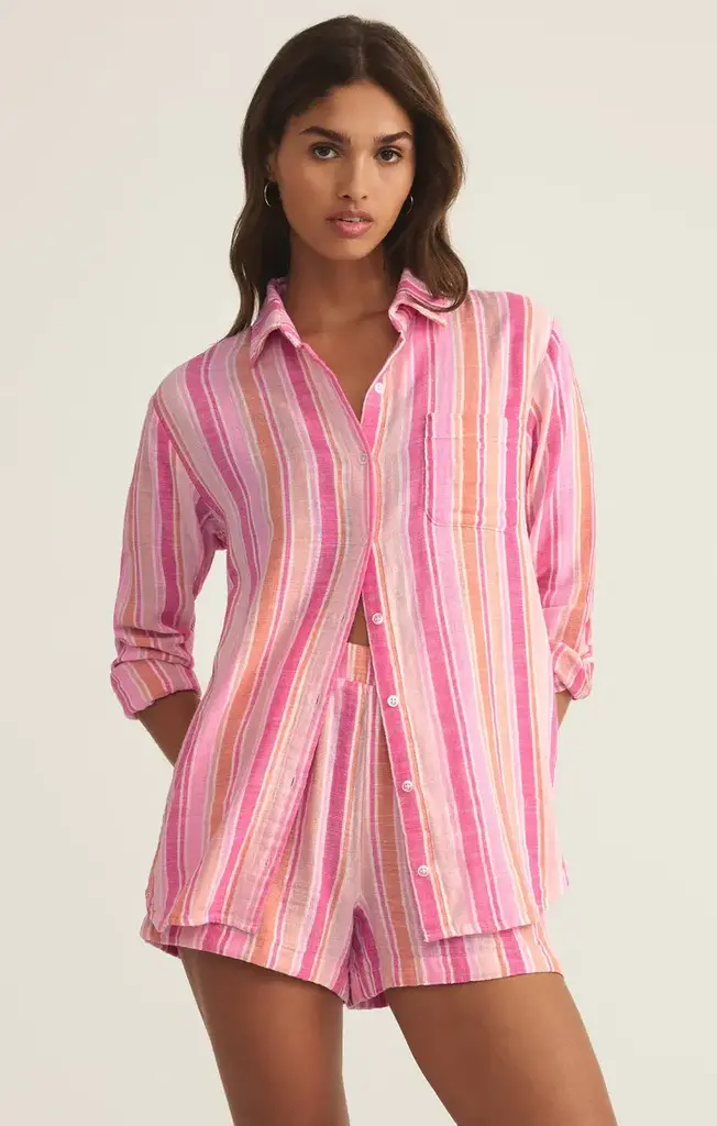 Z SUPPLY LOUNGE SATURDAYS STRIPE SHIRT