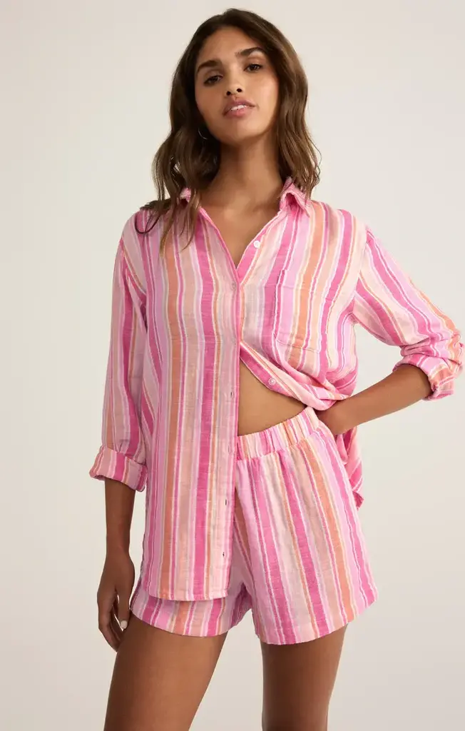 Z SUPPLY LOUNGE SATURDAYS STRIPE SHIRT