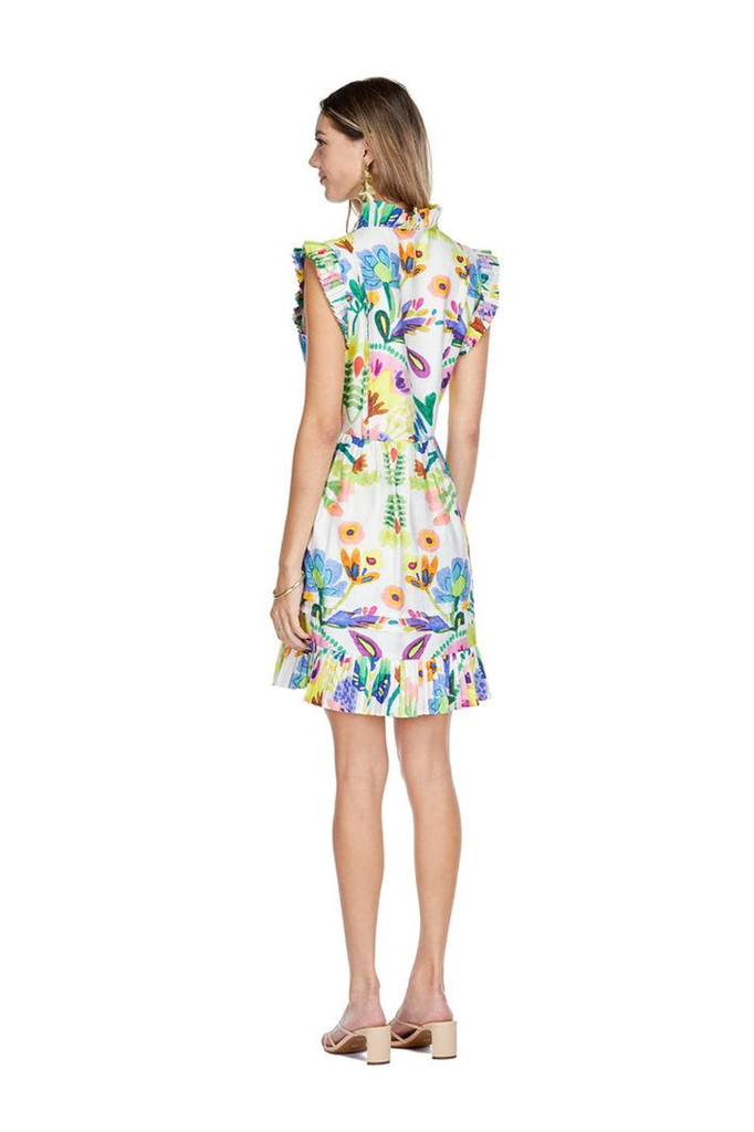 ISLAND ART MINI PLEATED DRESS