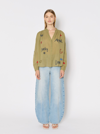 BERENICE CASSANDRA LUCKY EMBROIDERED BLOUSE