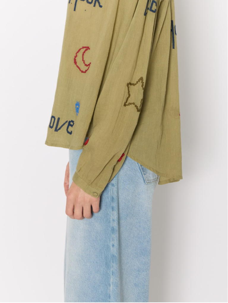 BERENICE CASSANDRA LUCKY EMBROIDERED BLOUSE