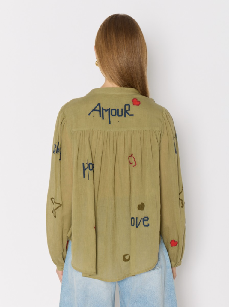 BERENICE CASSANDRA LUCKY EMBROIDERED BLOUSE