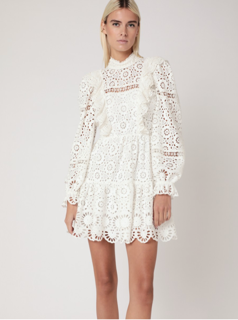 BERENICE RILEY EMBROIDERED MINI DRESS