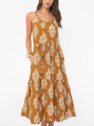 SOFIE BRAIDED STRAP MIDI DRESS