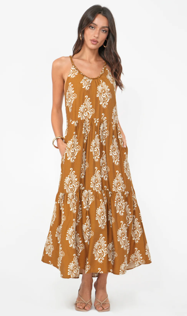 SOFIE BRAIDED STRAP MIDI DRESS