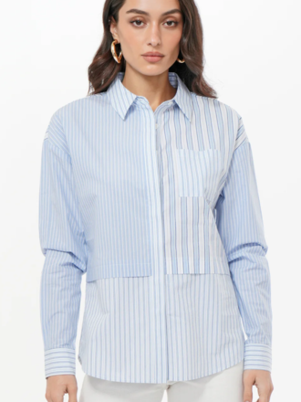 DARIA MIX STRIPE OVERSIZED SHIRT