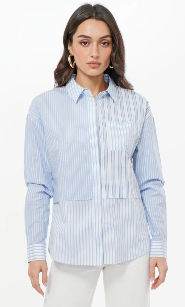 DARIA MIX STRIPE OVERSIZED SHIRT