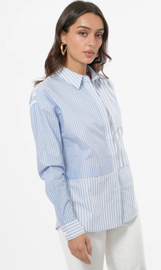 DARIA MIX STRIPE OVERSIZED SHIRT
