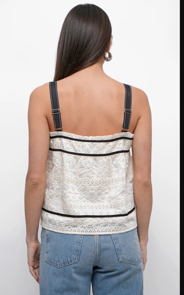 FIONNA EMBROIDERY EYELET TOP