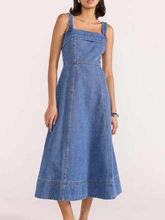 MINKPINK TATE DENIM MIDI DRESS