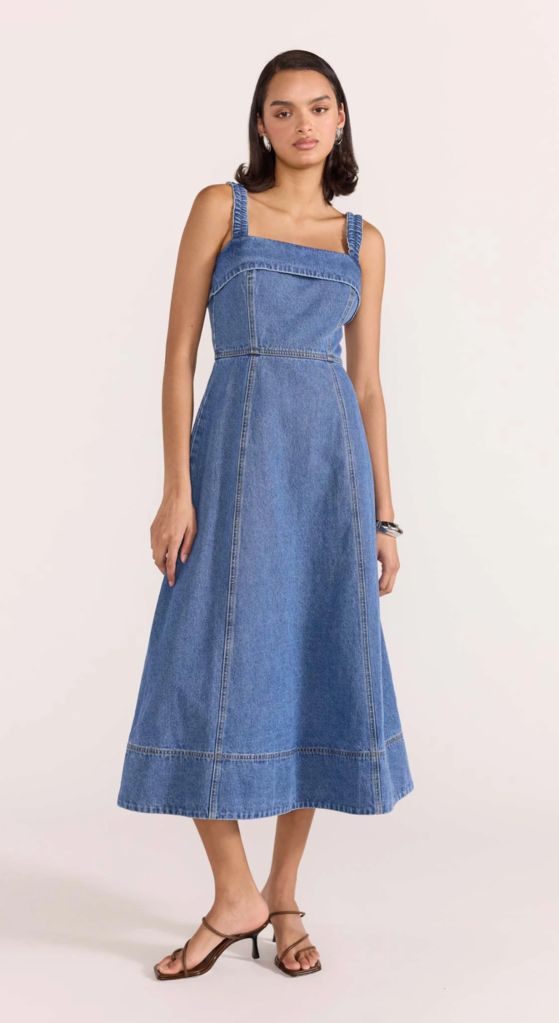 MINKPINK TATE DENIM MIDI DRESS