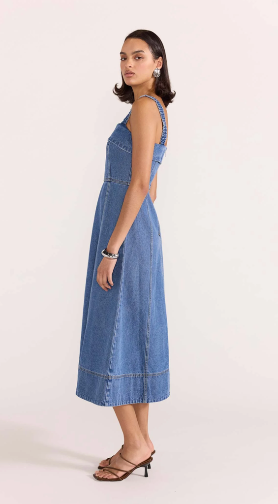 MINKPINK TATE DENIM MIDI DRESS