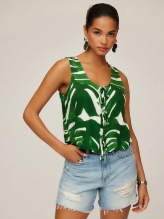 FIFTEEN TWENTY EMERY TIE FRONT SLEEVELESS TOP