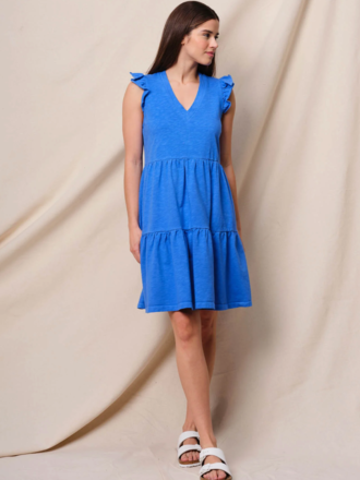 SUNDRY TIERED FLUTTER DRESS