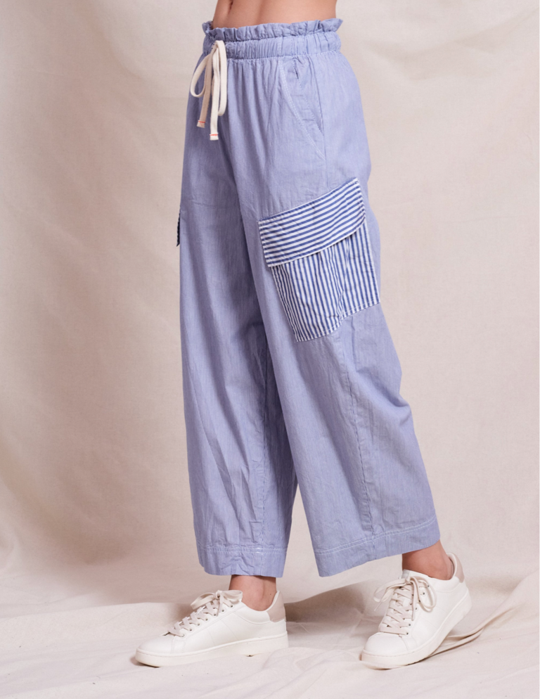SUNDRY MIXED STRIPE CARGO PANT