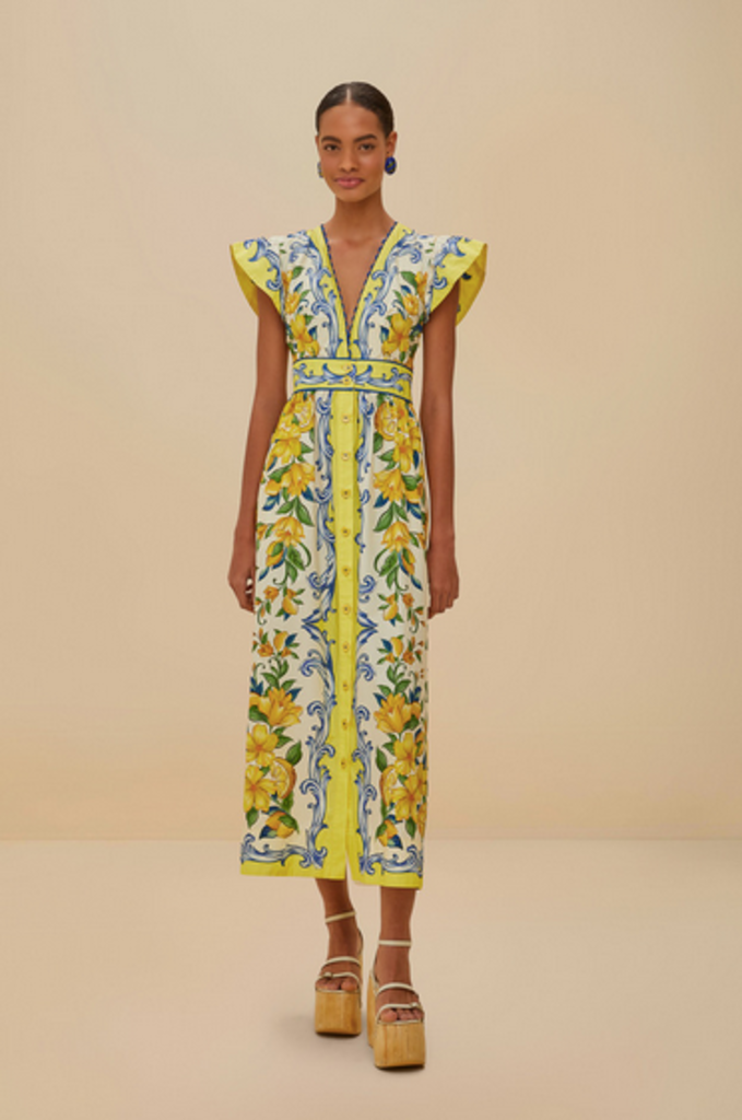 FARM RIO SICILY SCARF MAXI DRESS