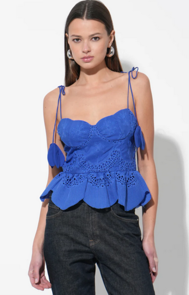 BRUNA SCALLOPED CROCHET TOP