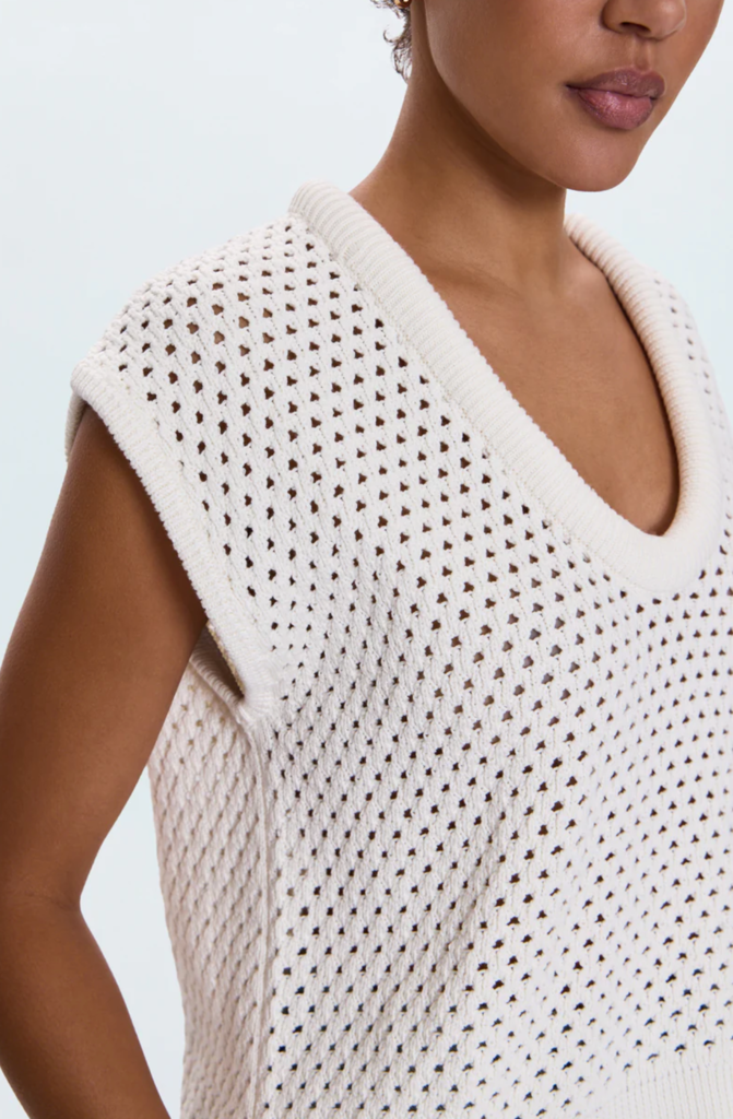 PISTOLA BECK OPEN KNIT CROPPED SWEATER