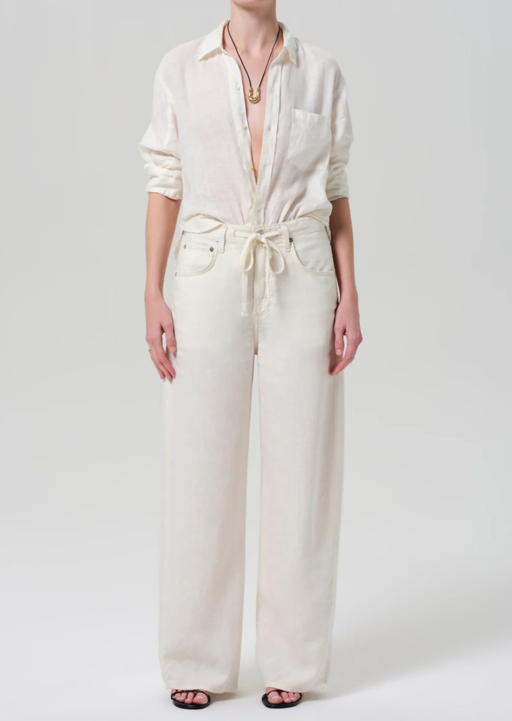 CITIZENS OF HUMANITY BRYNN DRAWSTRING LINEN TROUSER