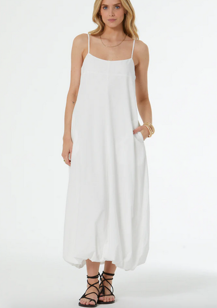 YOUNG FABULOUS & BROKE MELV MIDI BUBBLE DRESS