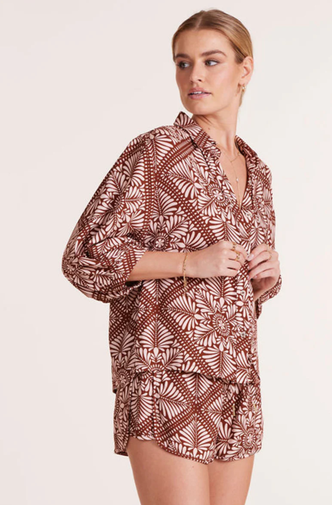 BOHO SLEEVE BUTTON UP TOP