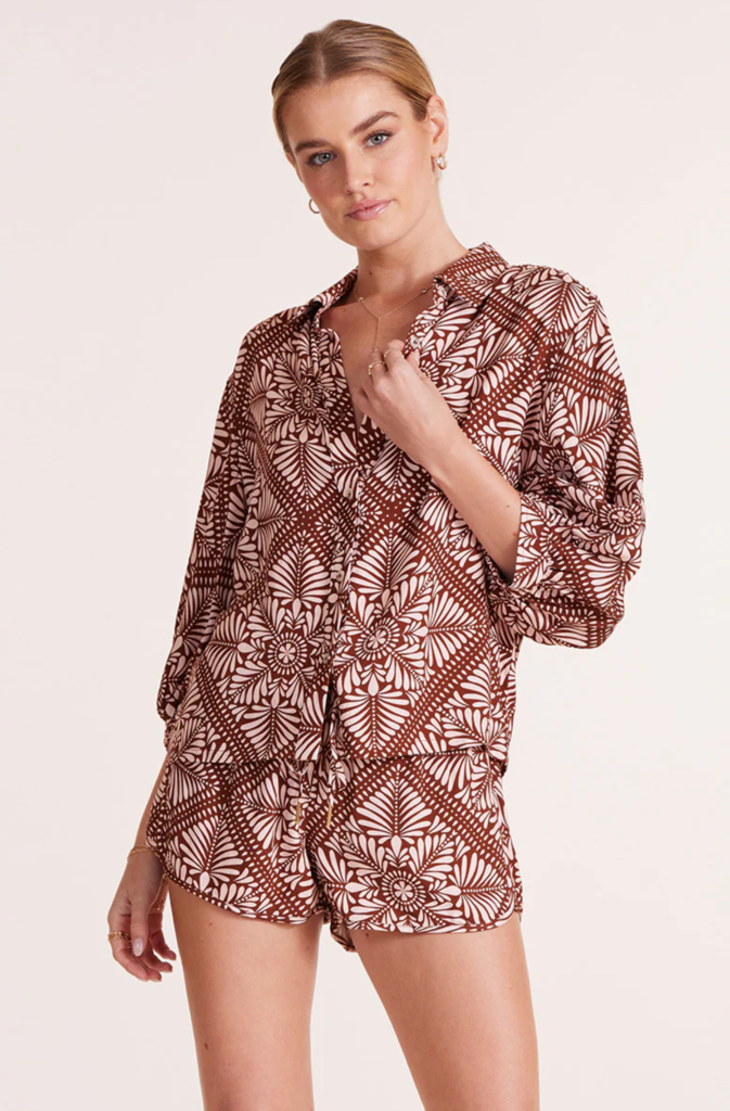 BOHO SLEEVE BUTTON UP TOP