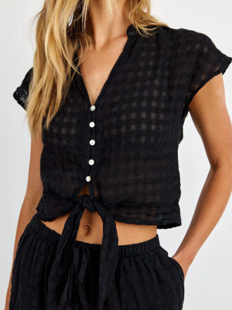 BELLA DAHL SHORT SLEEVE TIE FRONT TOP